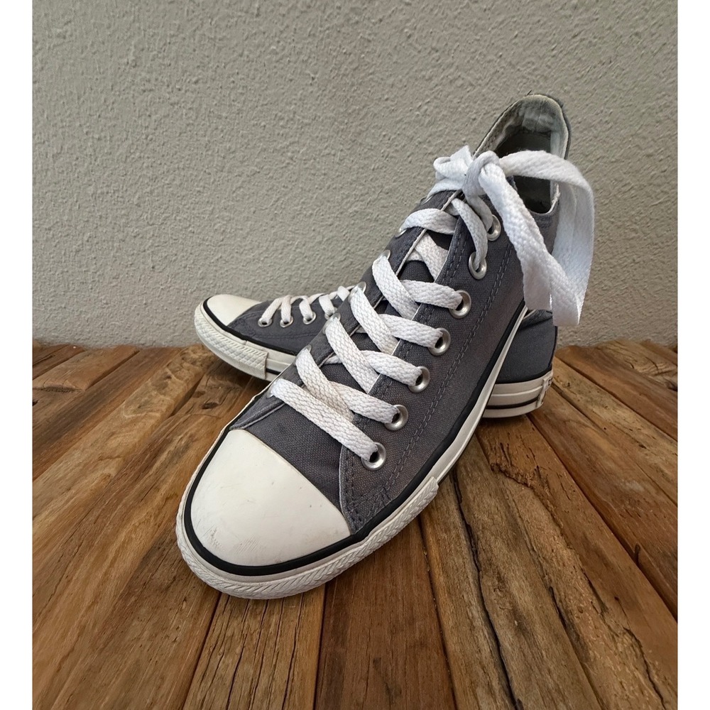 Converse All Star Sneakers Men 9 Women 11 Grey Low Top Canvas Shoes 111113F